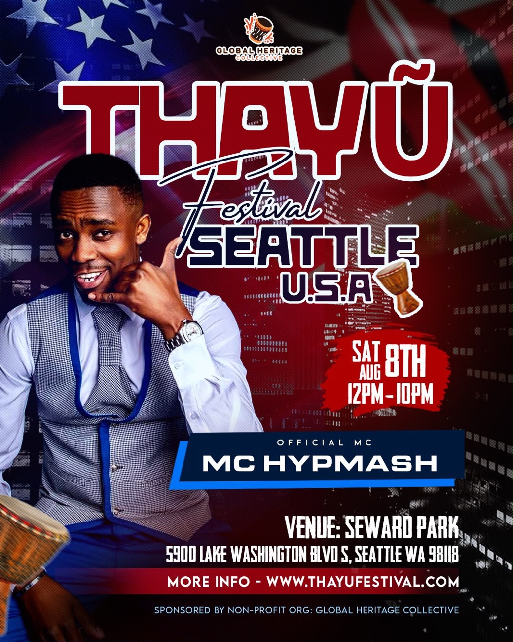 Thayu Festival Seattle, Official MC: MC HypMash, Aug 8, Seward Park
